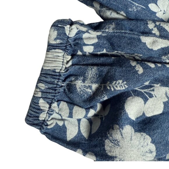 Girls Long Sleeve Floral Dress With Pockets, Full Skirt, Rose Gold Button, SZ 6 - Picture 10 of 14